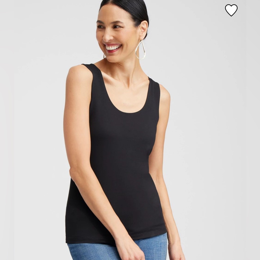 Chico’s Easy Wear Black Timeless Tank Top Layering Stretch Euc Chico’s 3